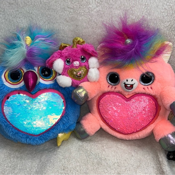 Zuru Rainbocorns big hair surprise 3 plush 13" & 5" Toucan Unicorn sequin heart - Picture 14 of 15